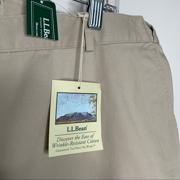 New LL BEAN Women's 16 Pet Favorite Fit Khaki Beige Chino Pant Straight Casual - Picture 3 of 8